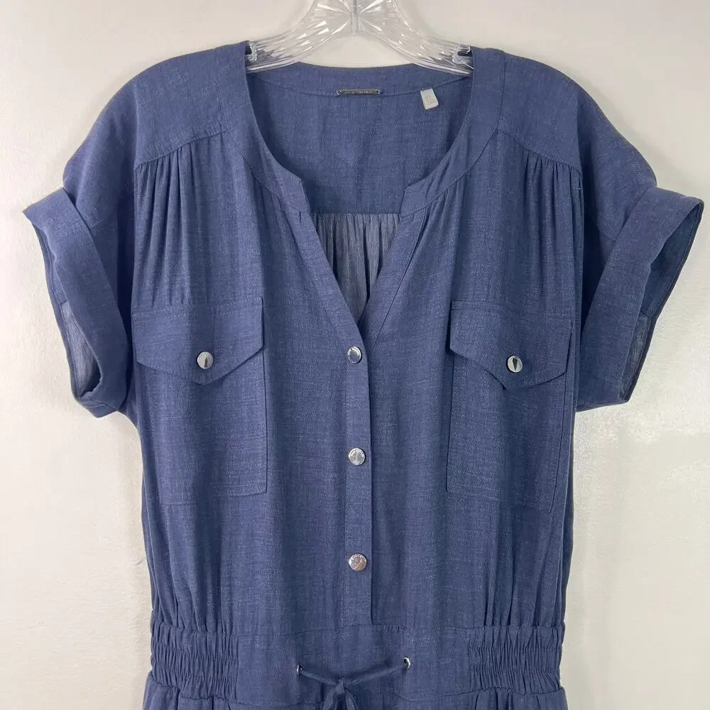 Elie Tahari Women's Belted Ankle Jumpsuit Blue Corporate Core Minimalist Size S - Picture 5 of 16